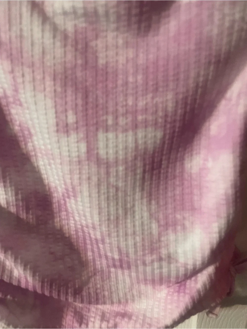 Justice Girls XS 5/6 Pink Tie Dye Ribbed Cinch Side Square Neck Top NWT